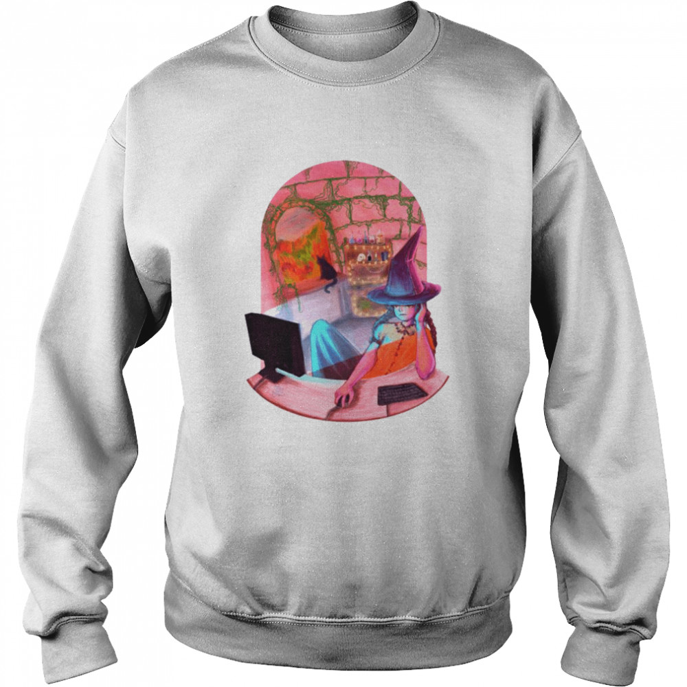 Gamer Witch Halloween art shirt Unisex Sweatshirt