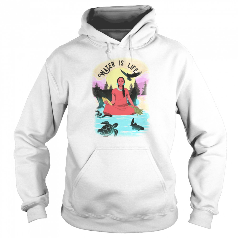 Grace Kwinjeh Water Is Life Native American T-shirt Unisex Hoodie