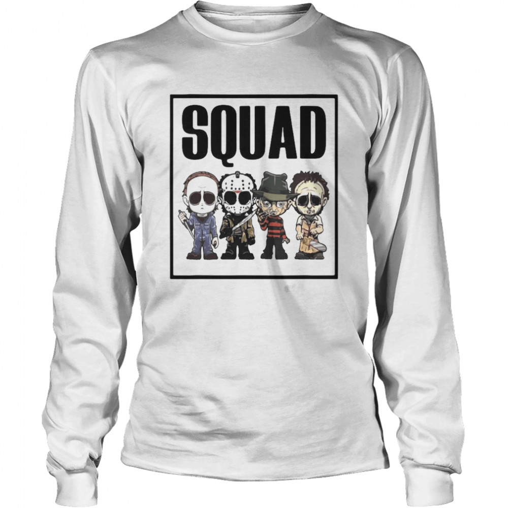 Horror Movies Characters Chibi Squad Halloween Long Sleeved T-shirt