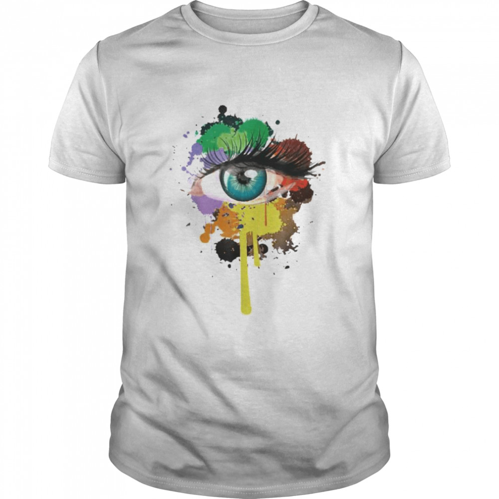 LGBT Rainbow Eye watercolors shirt Classic Men's T-shirt