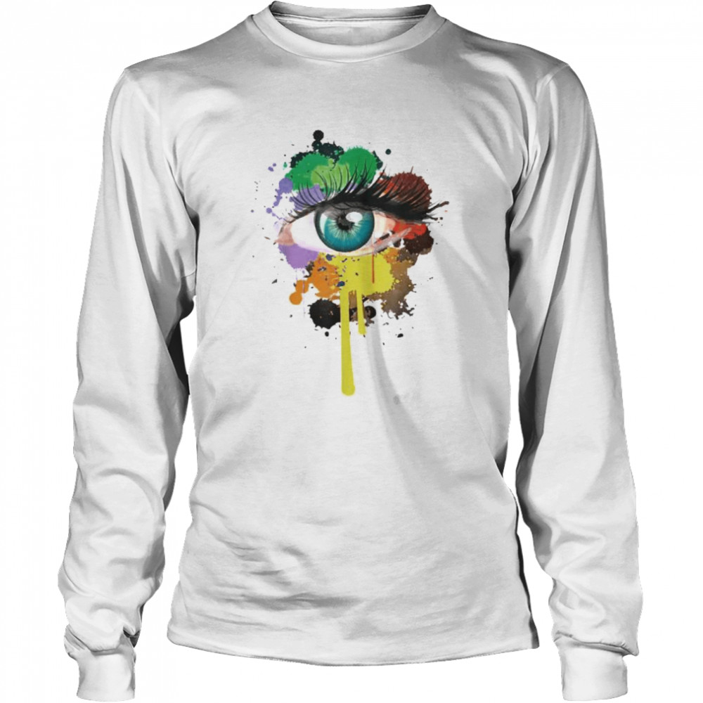 LGBT Rainbow Eye watercolors shirt Long Sleeved T-shirt