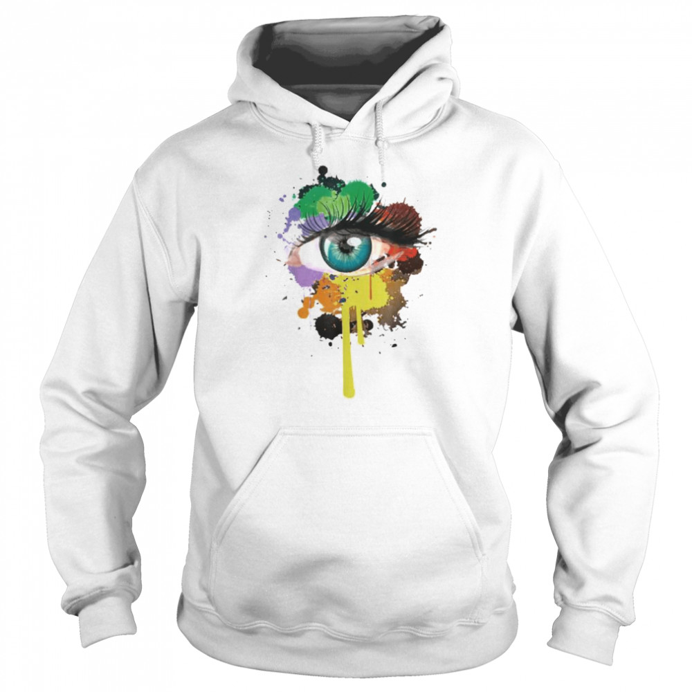 LGBT Rainbow Eye watercolors shirt Unisex Hoodie