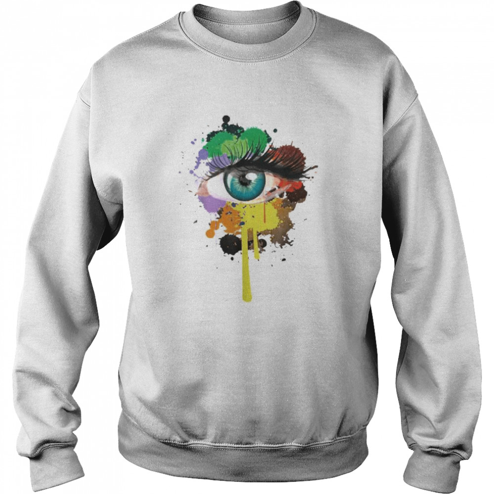 LGBT Rainbow Eye watercolors shirt Unisex Sweatshirt