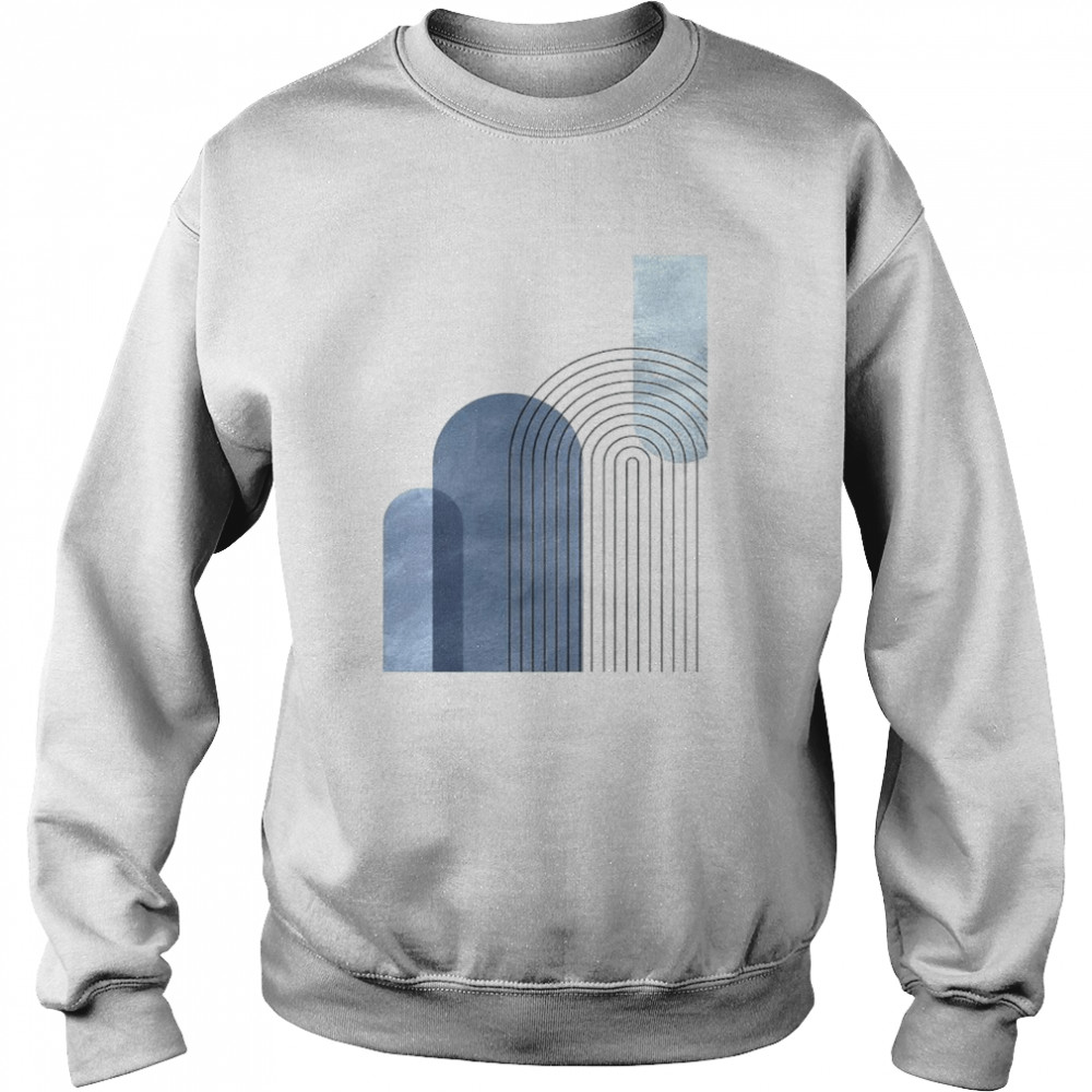 Mid Century Blue Geometric art shirt Unisex Sweatshirt