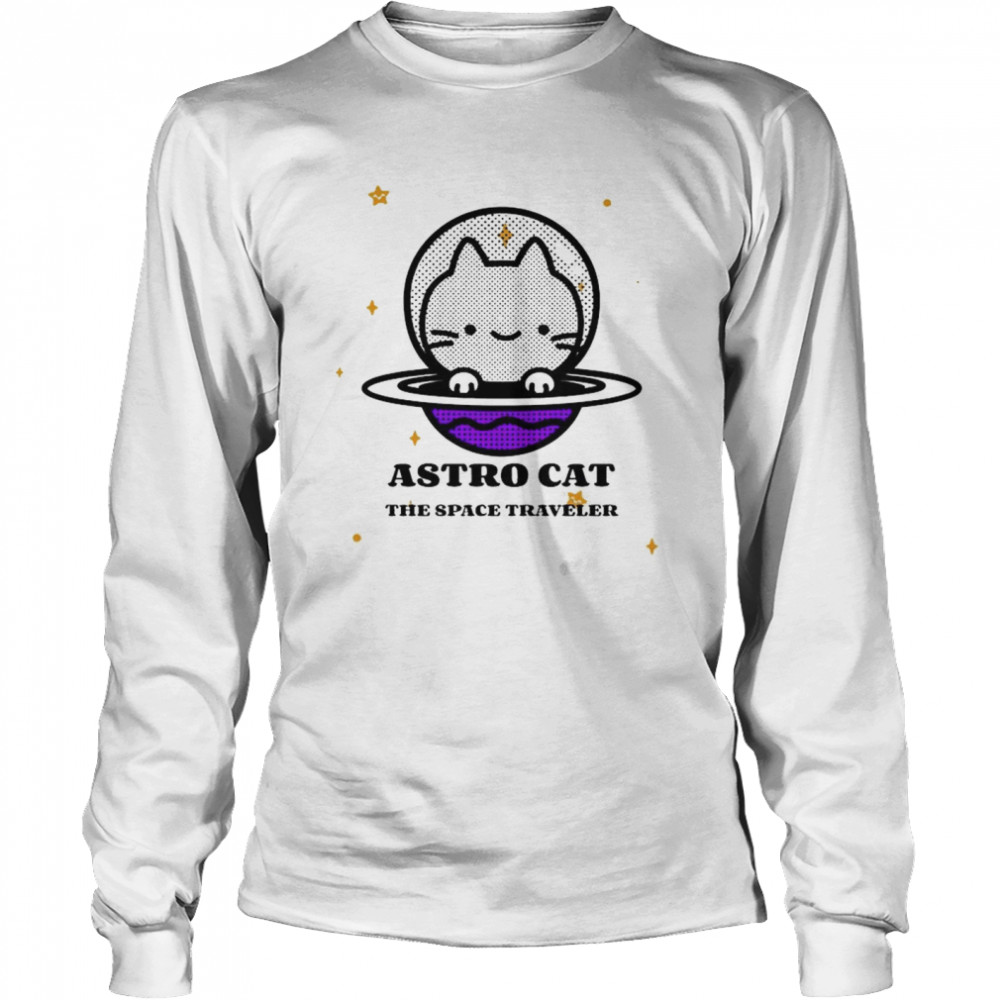 Astro Cat the space traveler shirt Long Sleeved T-shirt
