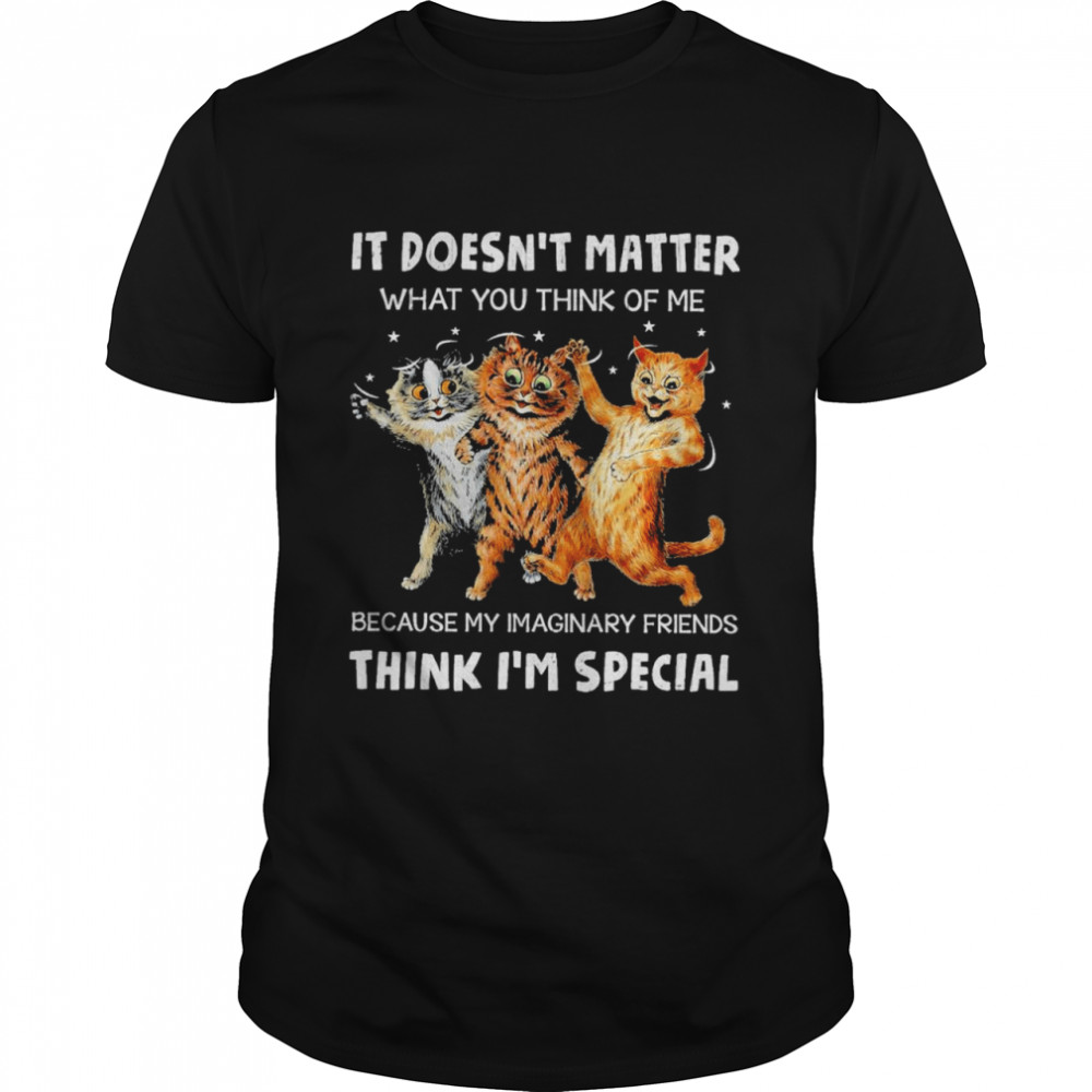 Cats it doesnt matter what you think of me because my imaginary friends think im special shirt Classic Men's T-shirt