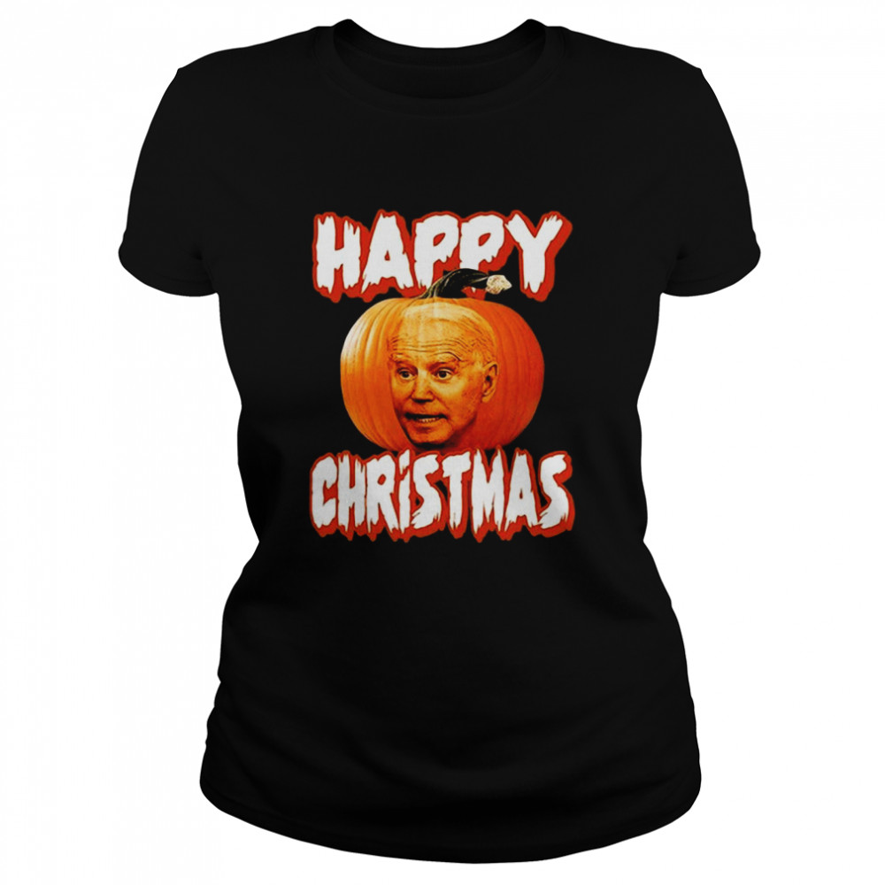 Joe Biden Pumpkin Happy Christmas Halloween Classic Women's T-shirt