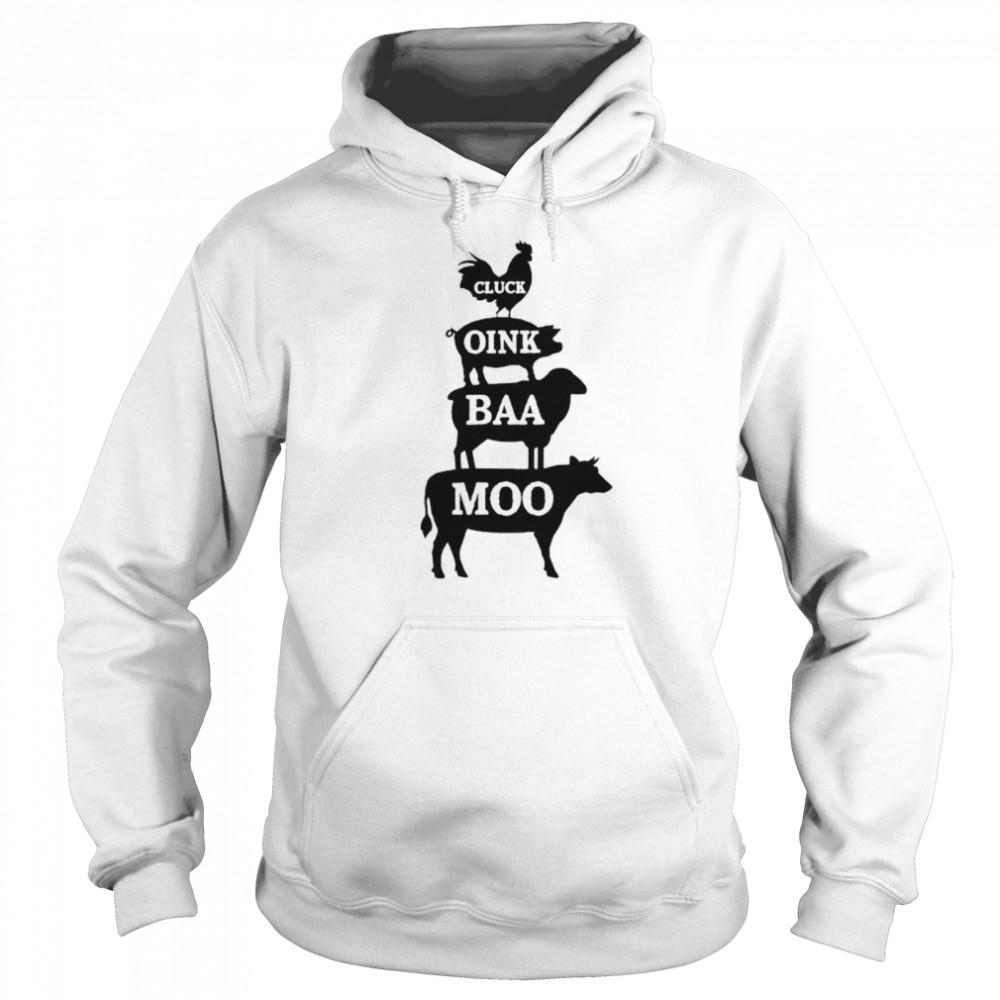 Premium animal farm cluck oink baa moo shirt Unisex Hoodie