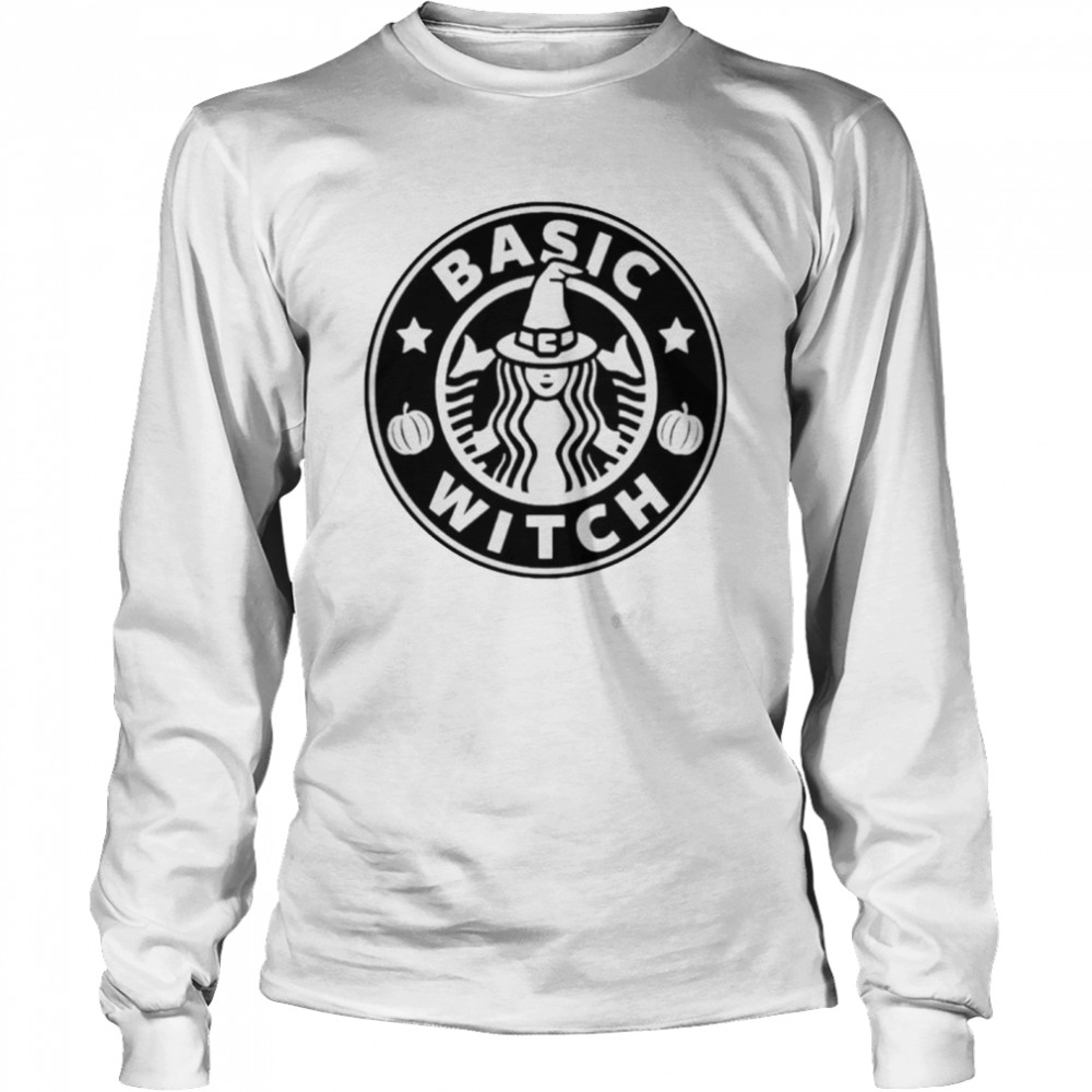 Basic witch Coffee Halloween T-shirt Long Sleeved T-shirt