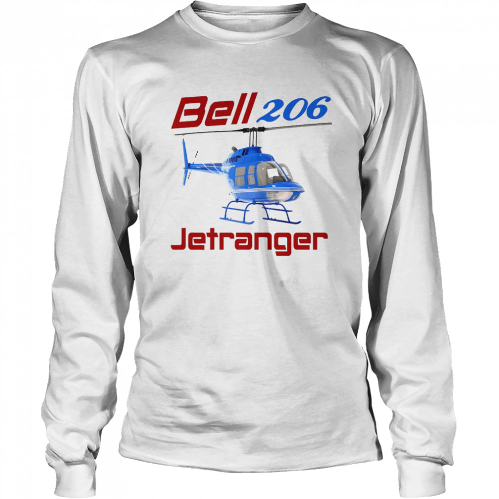 Bell 206 Jetranger Helicopter T-shirt Long Sleeved T-shirt