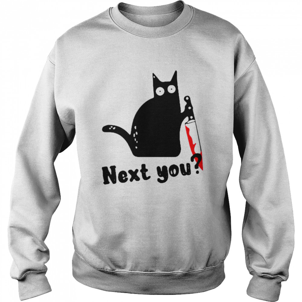 cat t shirt with knife