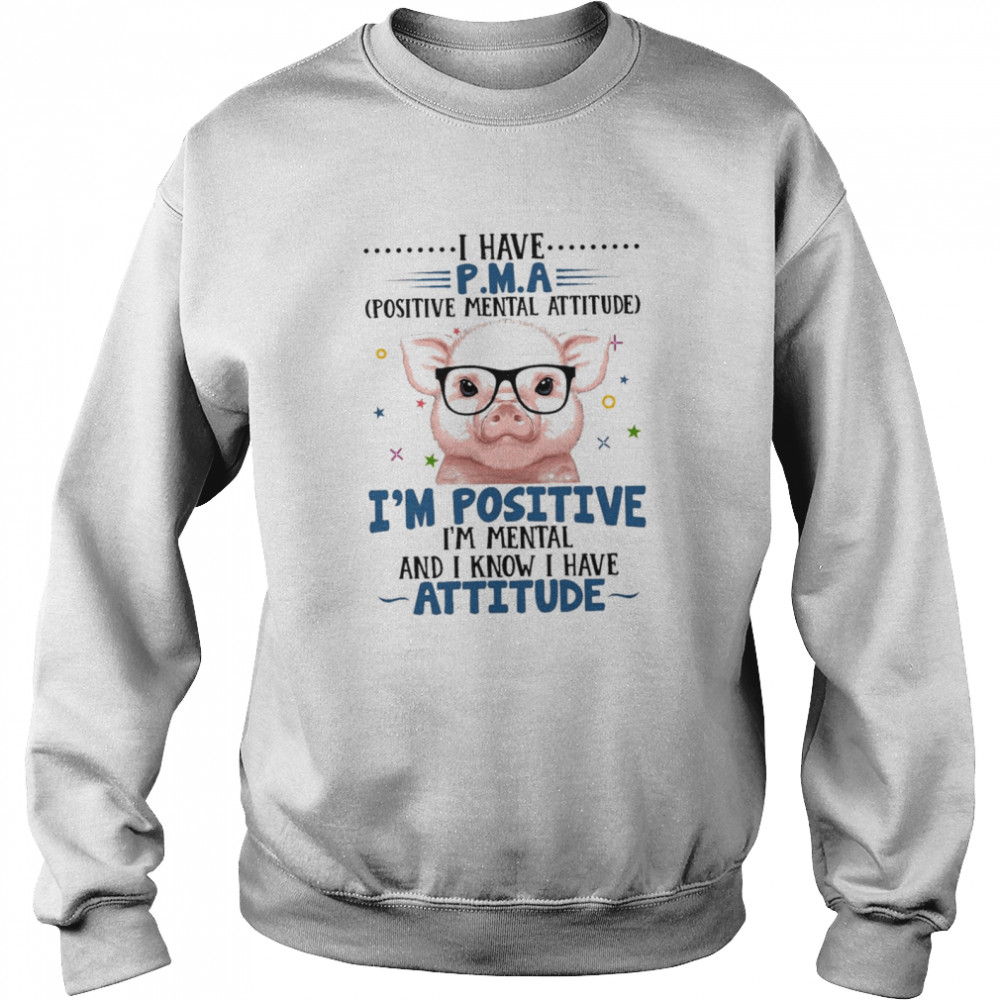 Pig I Have Positive Mental Attitude For Pig Lover Im Positive shirt Unisex Sweatshirt