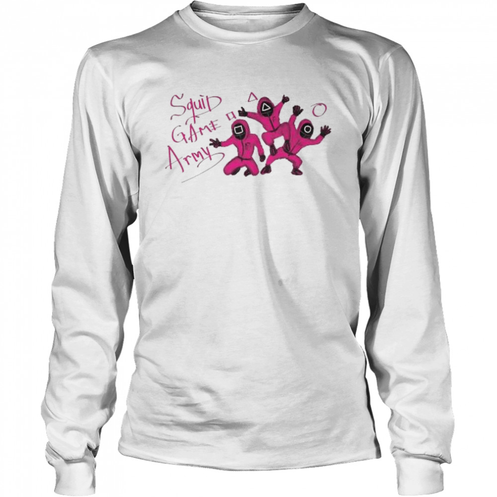 Squid game army pink shirt Long Sleeved T-shirt