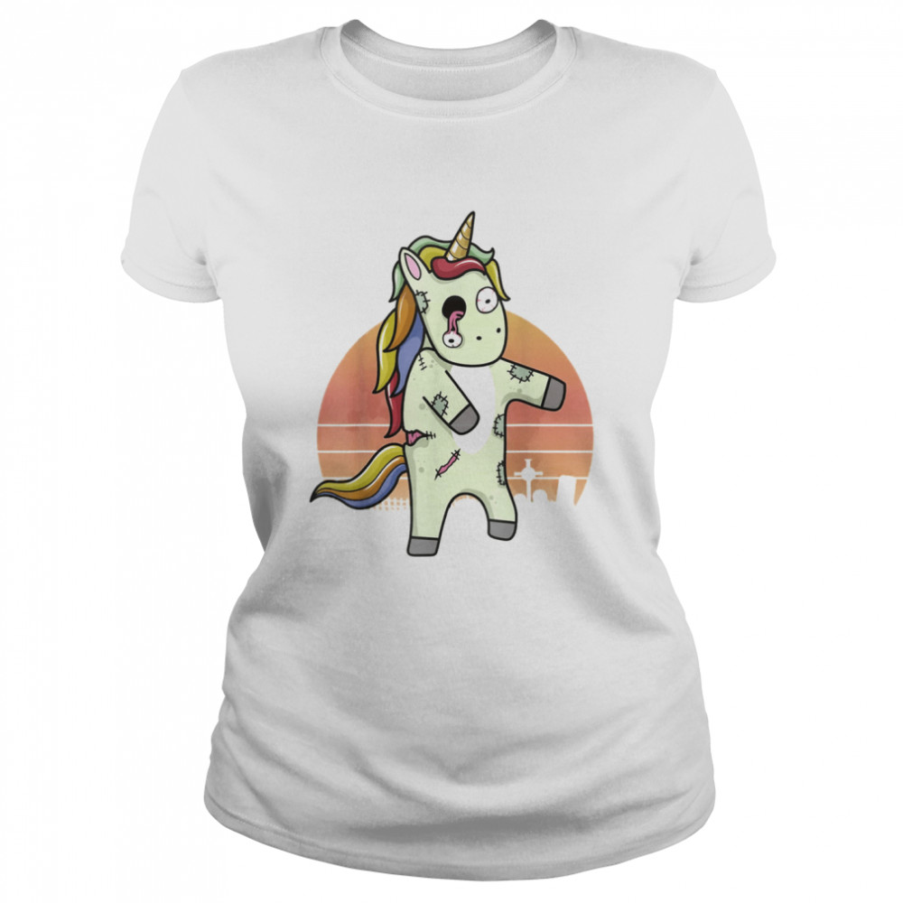 Unicorn Zombie Scary Halloween 2021 Graveyard Costume shirt Classic Women's T-shirt