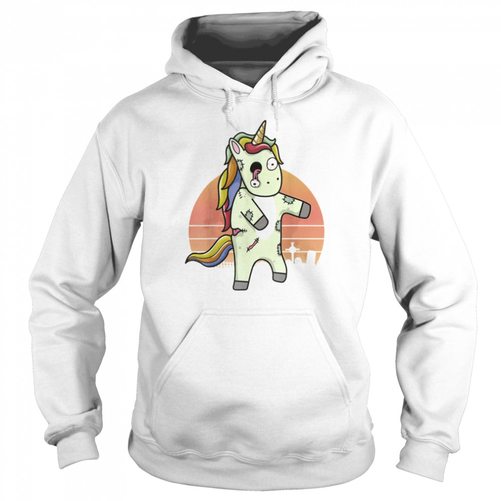 Unicorn Zombie Scary Halloween 2021 Graveyard Costume shirt Unisex Hoodie