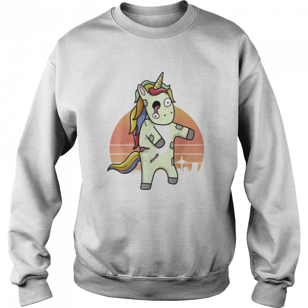 Unicorn Zombie Scary Halloween 2021 Graveyard Costume shirt Unisex Sweatshirt