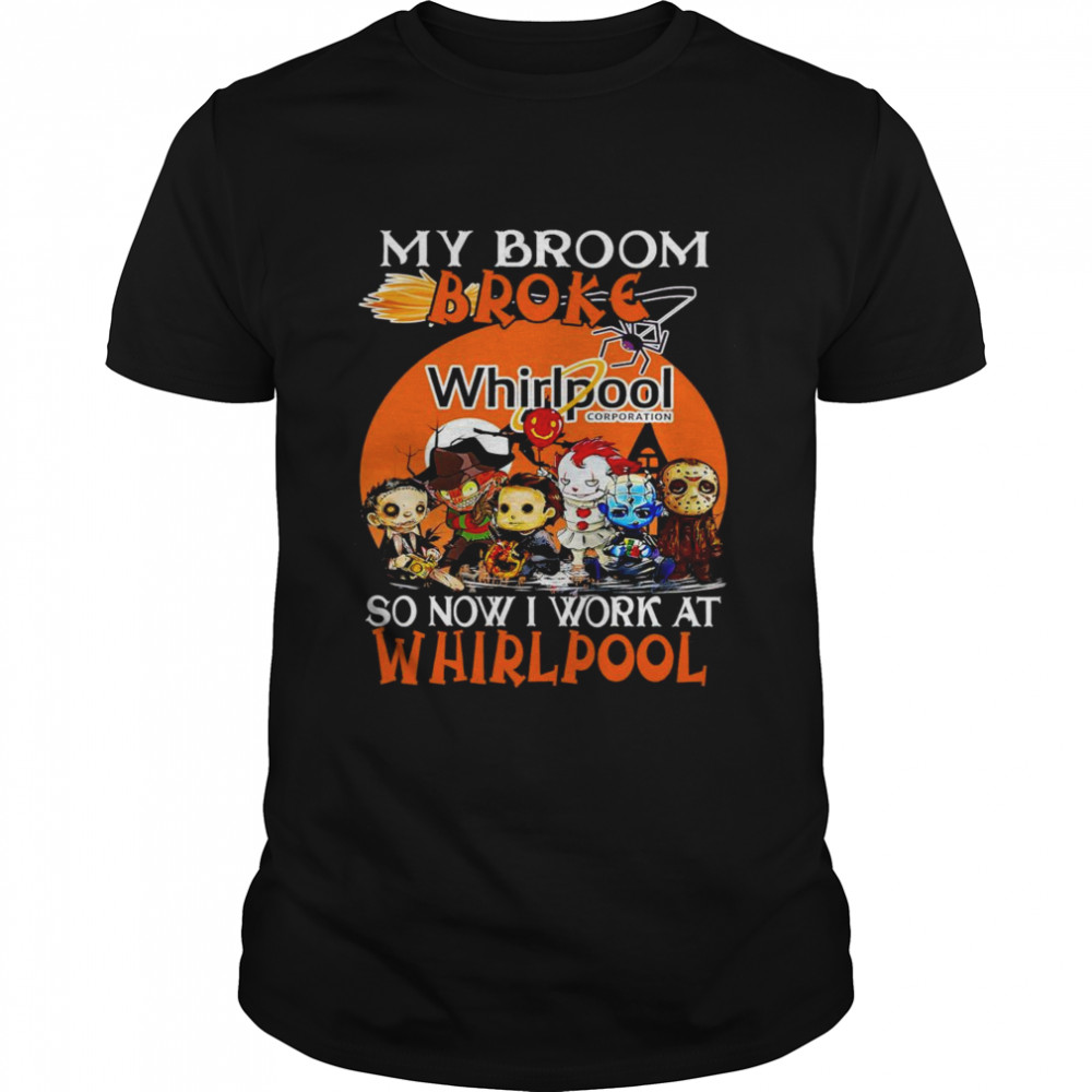 Horror movie character chibi my broom broke so now i work at Whirlpool halloween shirt Classic Men's T-shirt