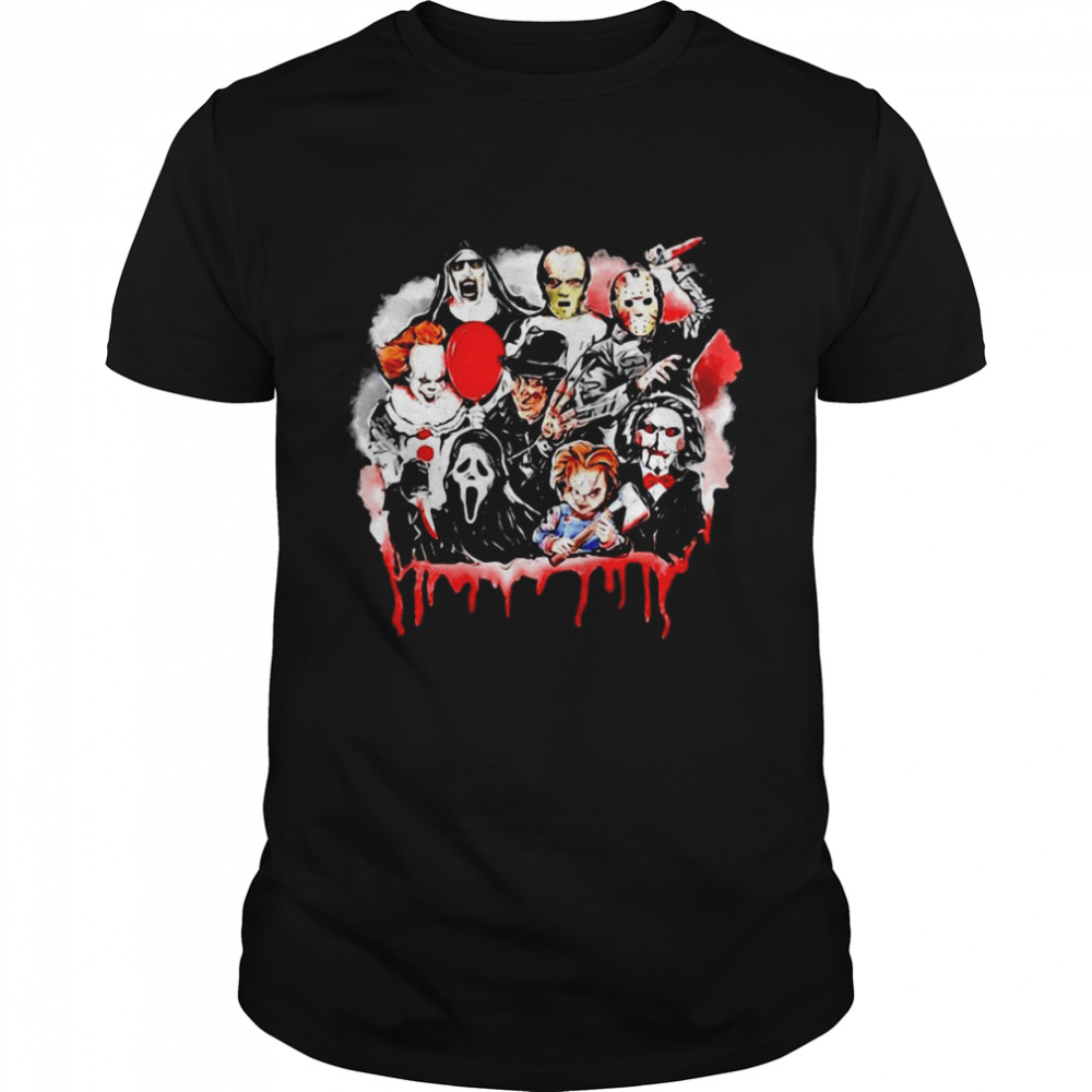 Horror Movie Characters Team Happy Halloween 2021 Classic Men's T-shirt