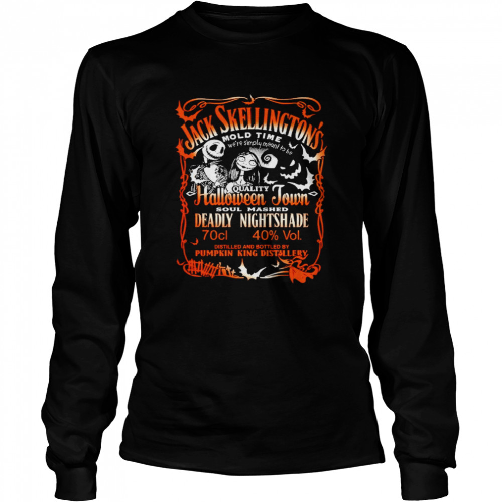 Jack Skellington and Sally Quality Halloween town soul mashed Deadly Nightshade shirt Long Sleeved T-shirt