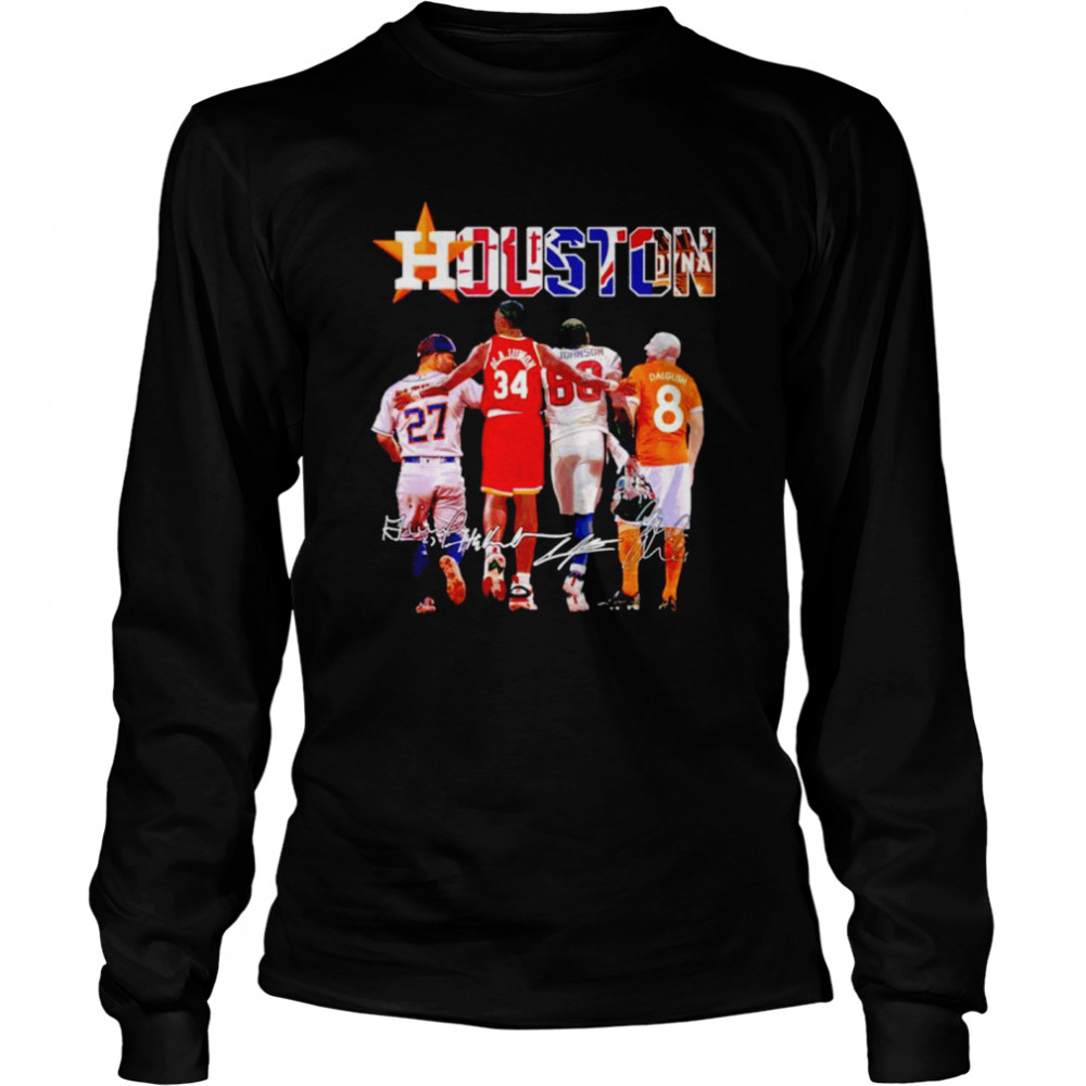 José Altuve Olajuwon Johnson Dalglish Houston signatures shirt Long Sleeved T-shirt