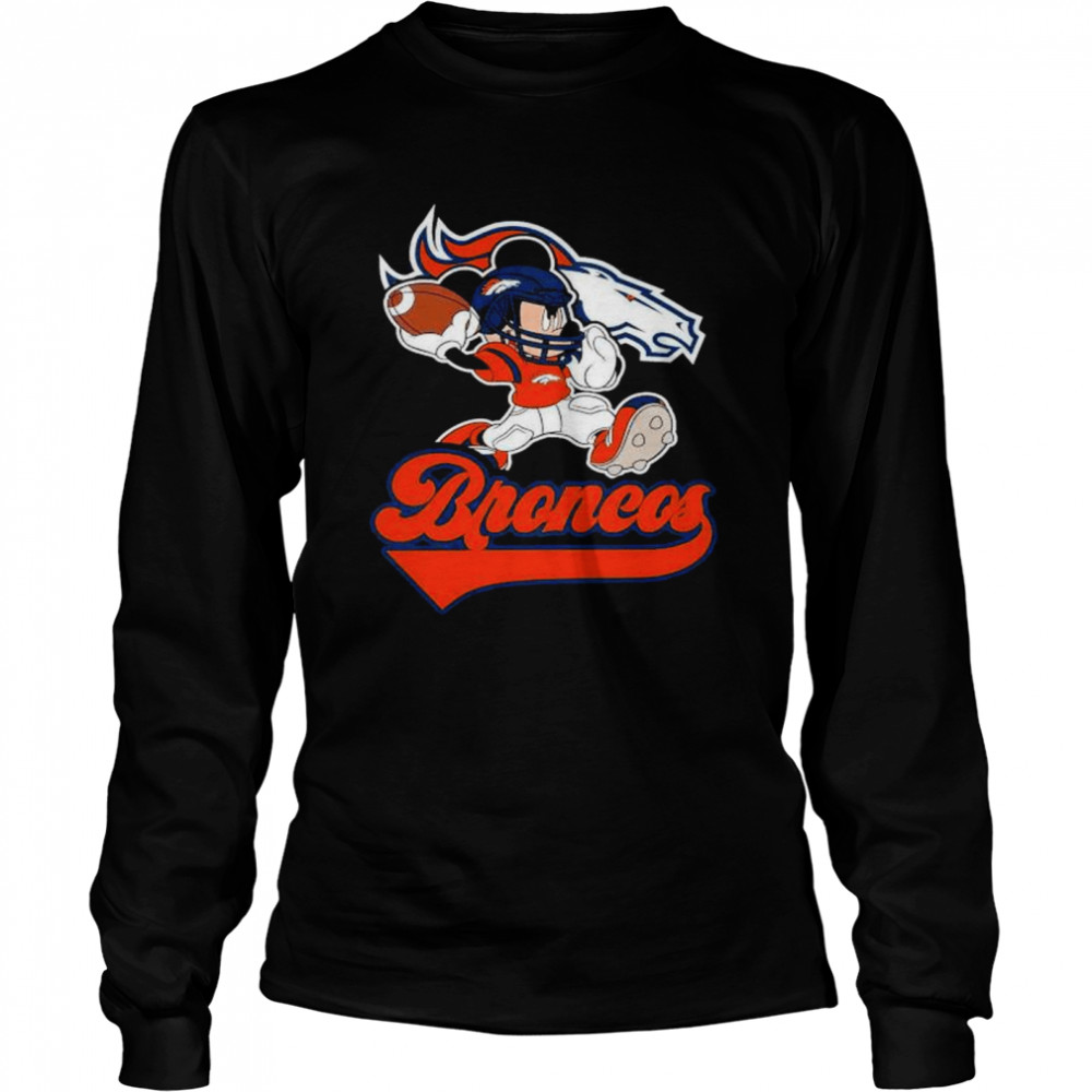 Mickey Mouse Player Denver Broncos shirt Long Sleeved T-shirt