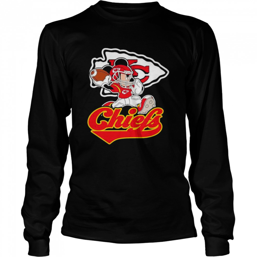 Mickey Mouse Player Kansas City Chiefs shirt Long Sleeved T-shirt