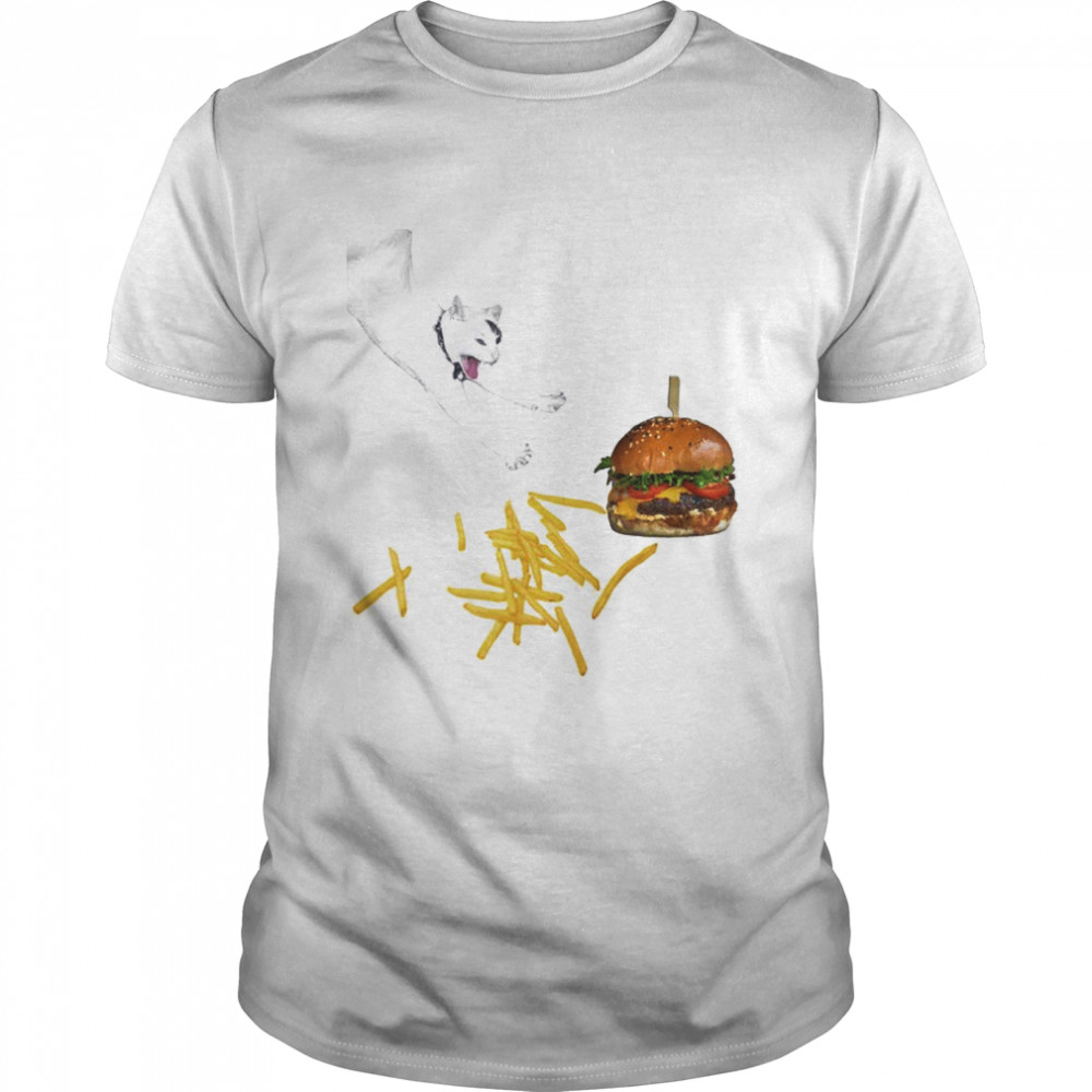 Mitchell the cat with Hamburger shirt Classic Men's T-shirt