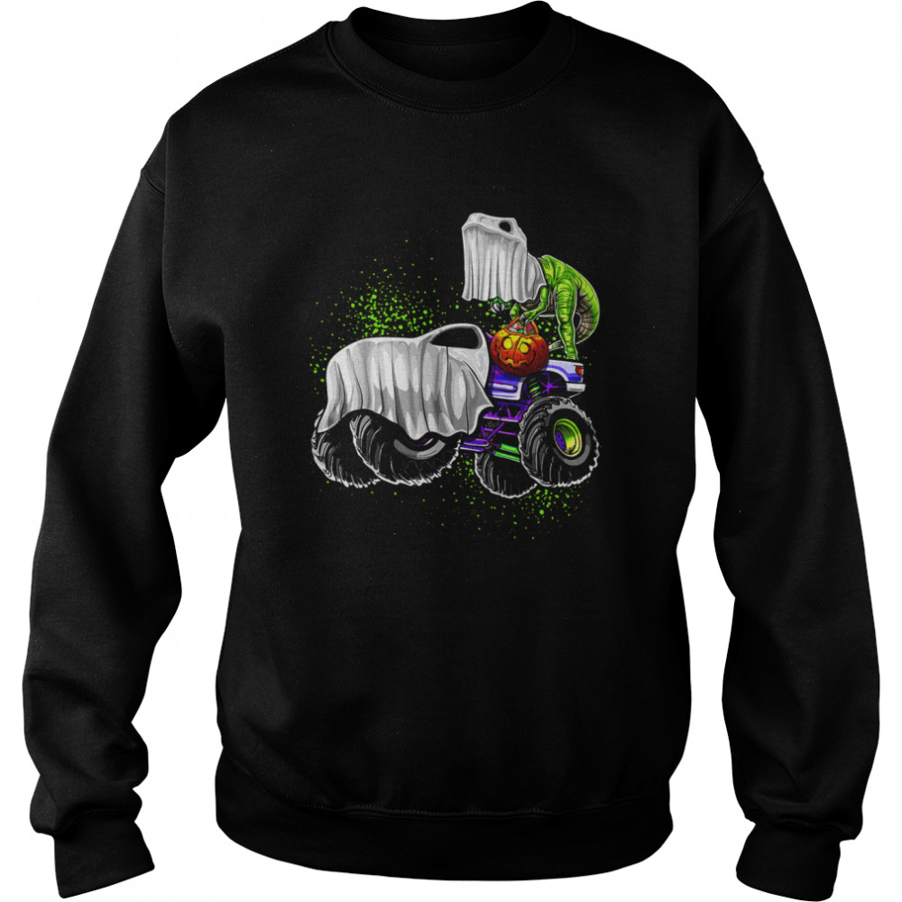 Monster Truck Dinosaur Ghost Halloween Trick Or Treat Boys Unisex Sweatshirt