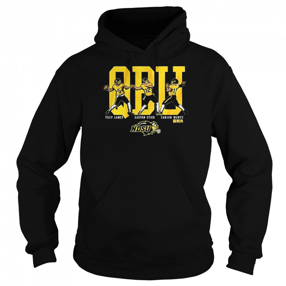 trey Lance And Easton Stick And Carson Wentz Ndsu QBU Logo shirt Unisex Hoodie