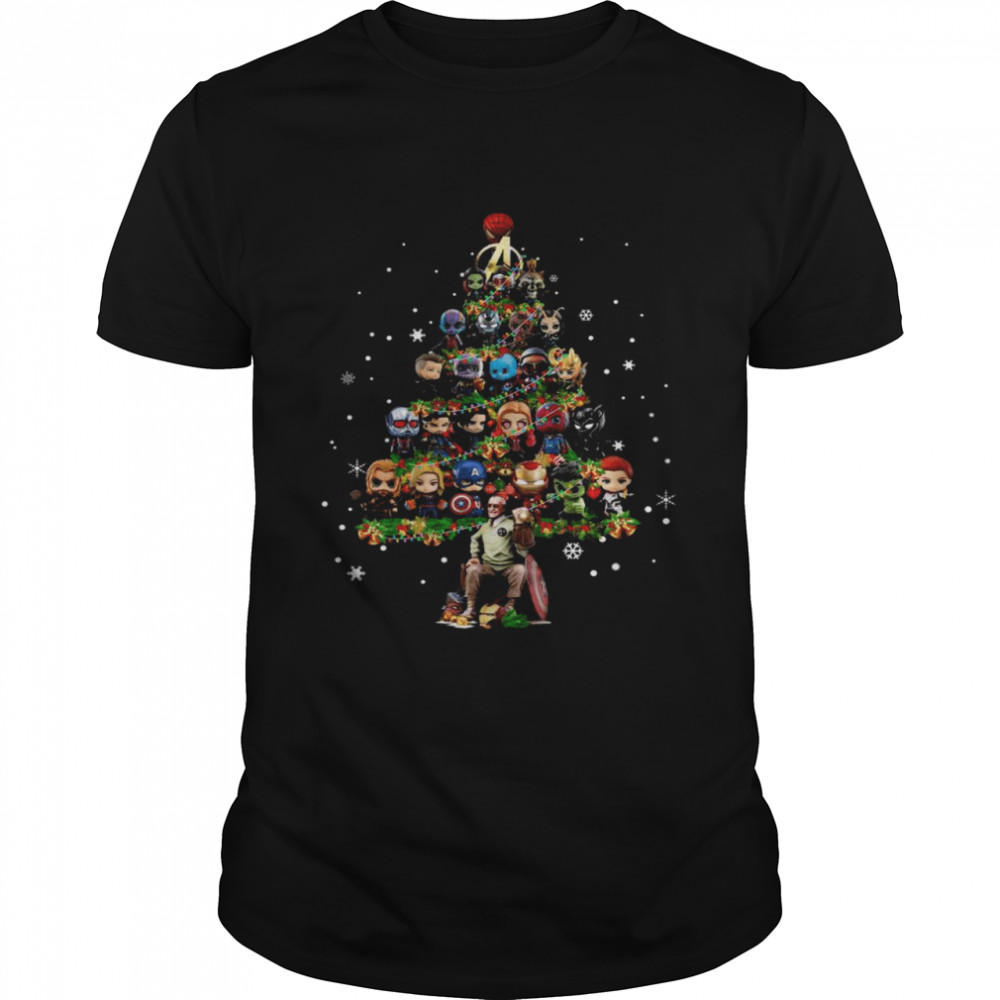 Marvels Avenger Chibi Tree Merry Christmas shirt Classic Men's T-shirt
