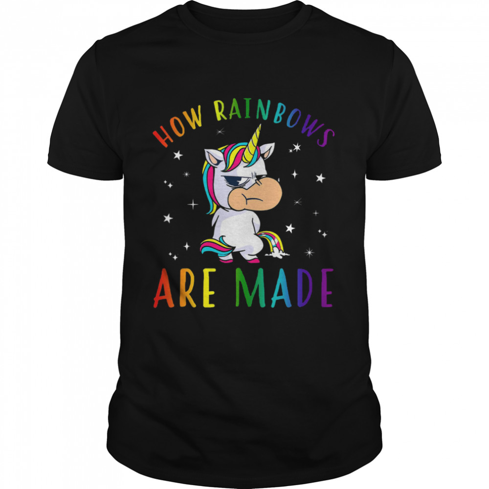 Unicorn aHow Raibows Are Made  Classic Men's T-shirt