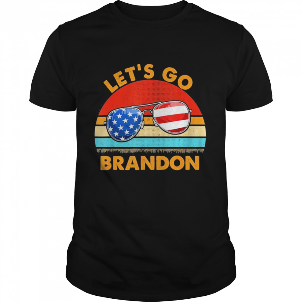 Lets Go Brandon Chant US Flag Sunglass shirt Classic Men's T-shirt