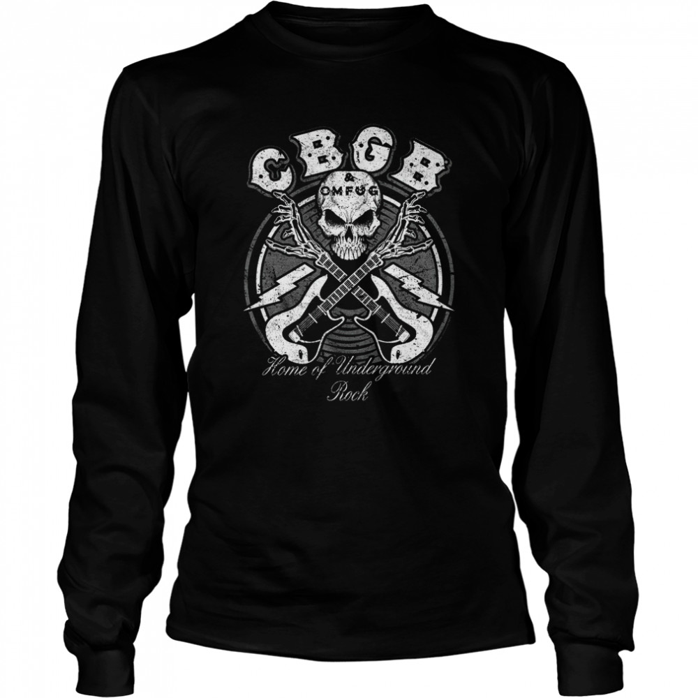 CBGB OMFUG Skeleton Guitars shirt Long Sleeved T-shirt