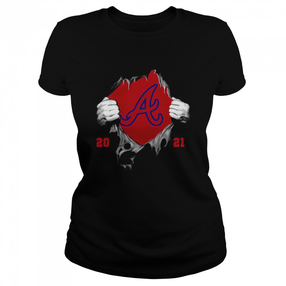 Official Blood Inside Me Atlanta Braves 2021 Champion Classic Women's T-shirt