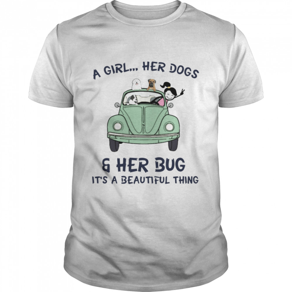 A Girl Her Dogs & Her Bug It's A Beautiful Thing Classic Men's T-shirt