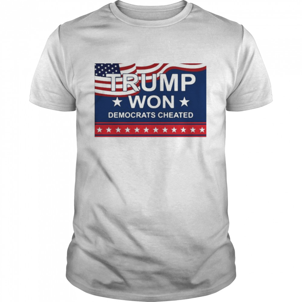 American Flag Trump Won Democrats Cheated T-shirt Classic Men's T-shirt