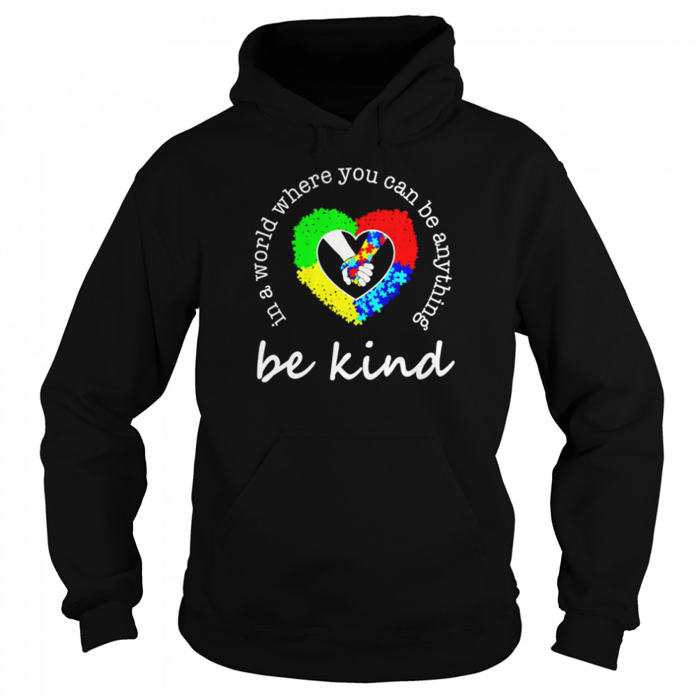 Autism Be Kind In A World Where You Can Be Anything Unisex Hoodie