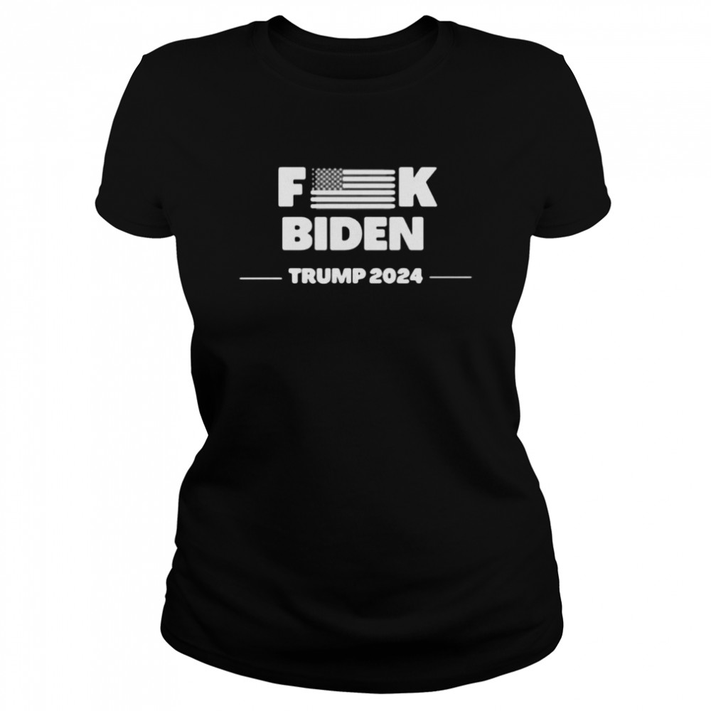 Fuck Biden American Flag Impeach Biden Trump 2024 Classic Women's T-shirt