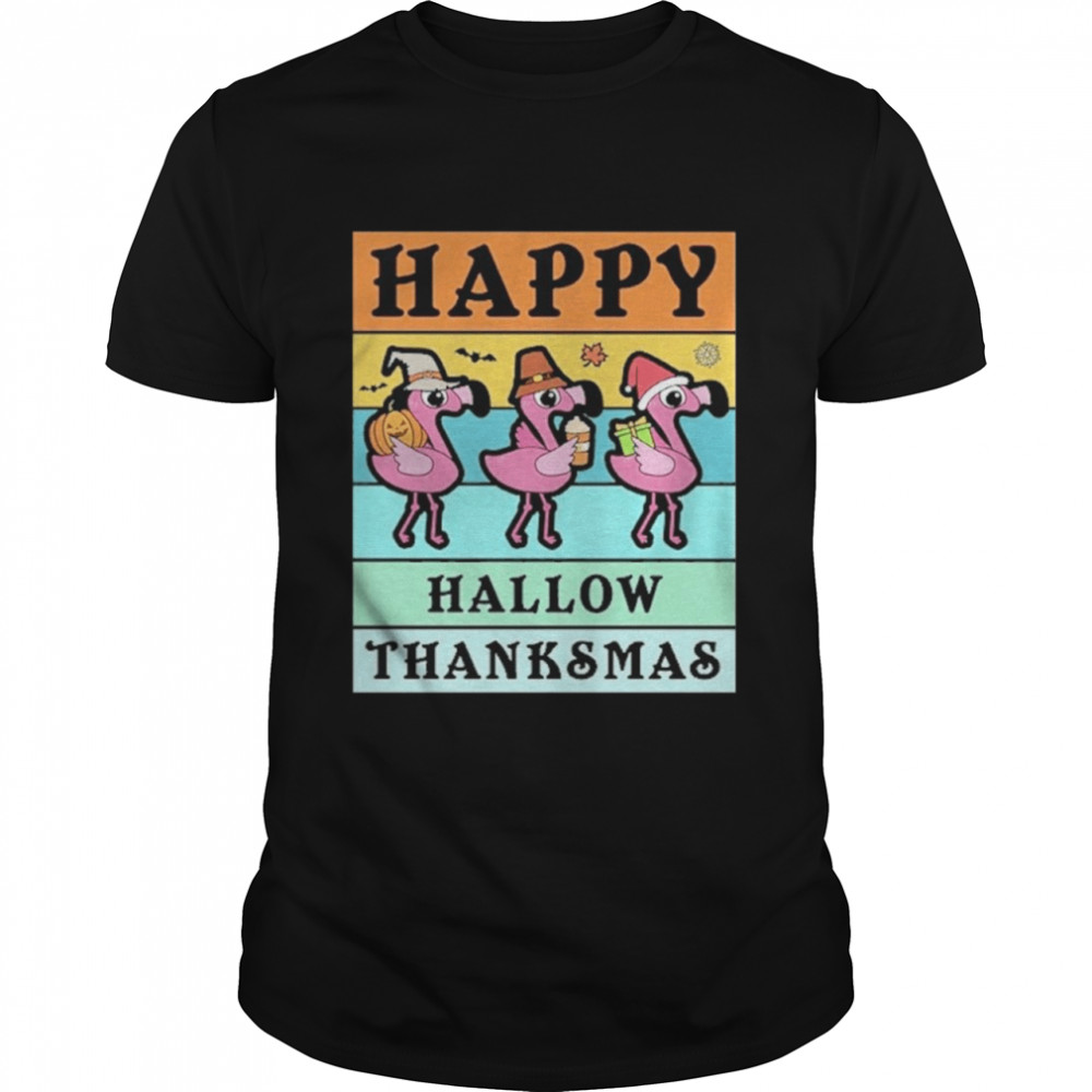 Happy hallothanksmas flamingo shirt