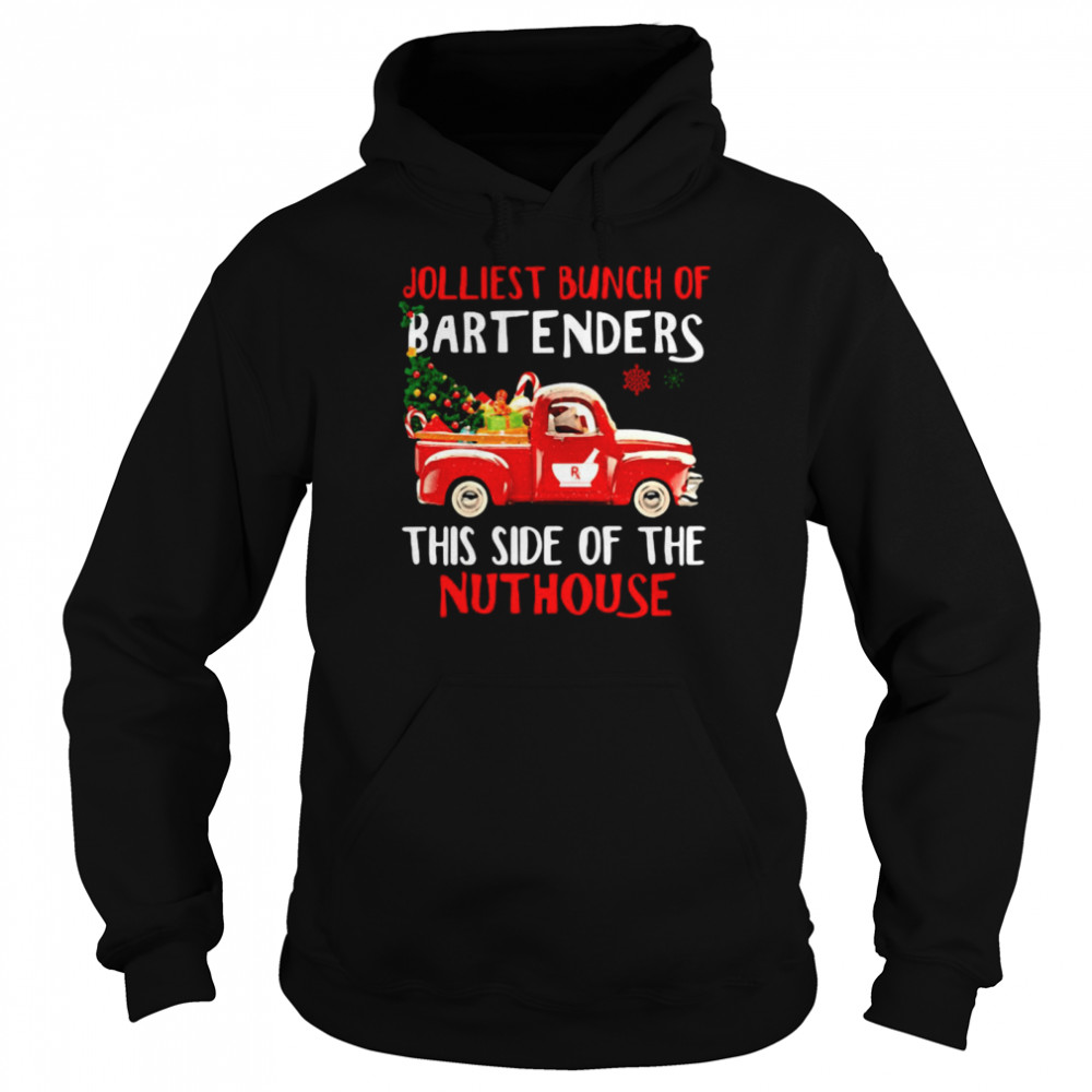 Jolliest Bunch Of Bartenders This Side Of The Nuthouse Christmas Unisex Hoodie