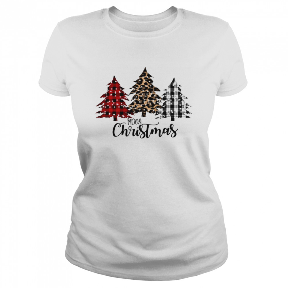 Merry christmas tree leopard shirt Classic Women's T-shirt