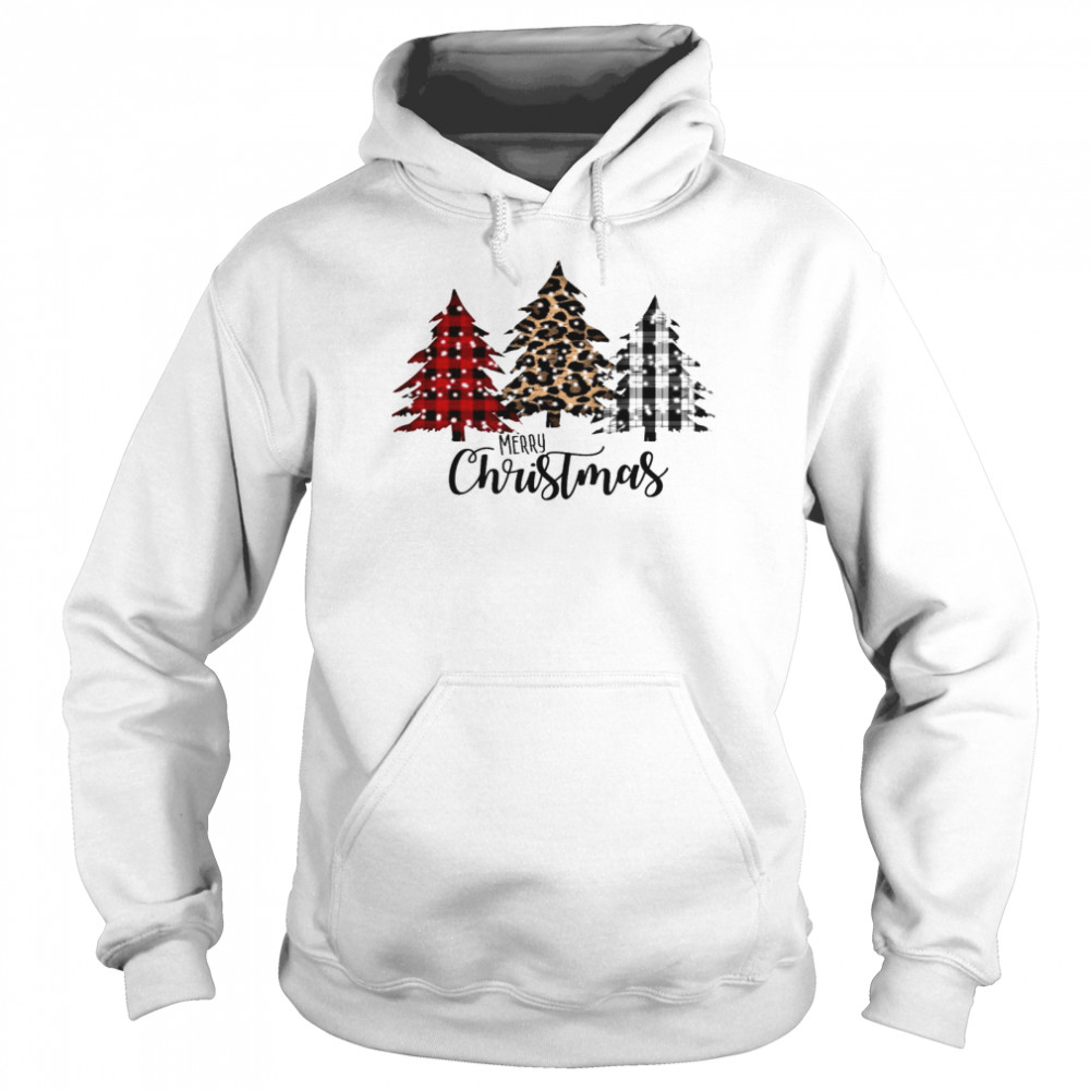 Merry christmas tree leopard shirt Unisex Hoodie