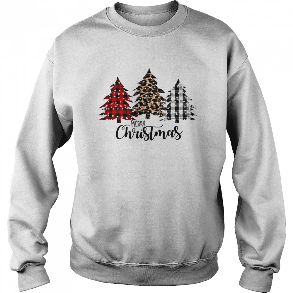 Merry christmas tree leopard shirt Unisex Sweatshirt