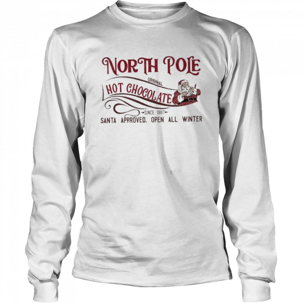 North pole hot chocolate christmas shirt Long Sleeved T-shirt