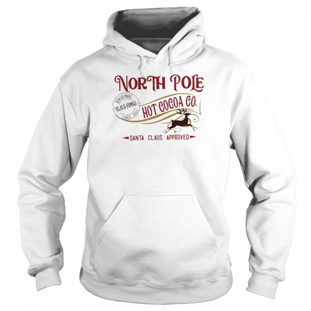 North pole hot cocoa christmas pajamas shirt Unisex Hoodie