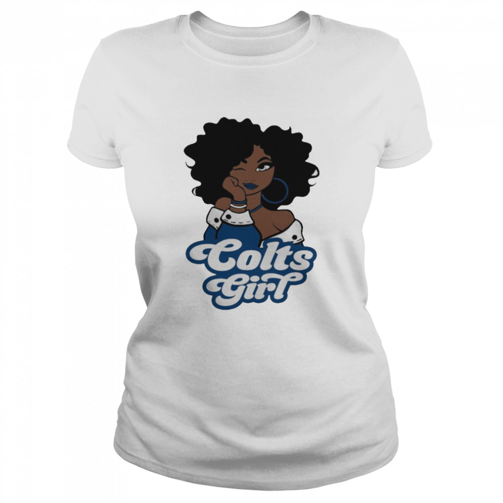 Official black woman indianapolis colts girl shirt Classic Women's T-shirt