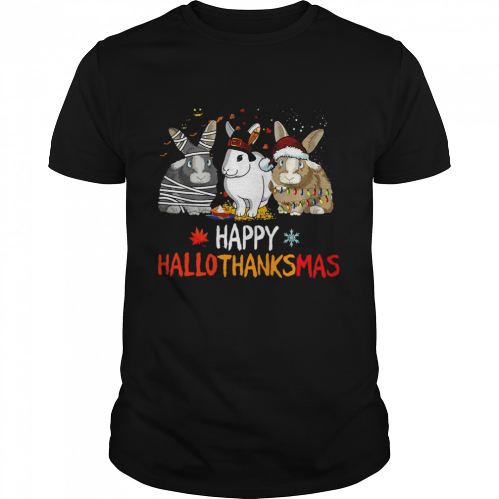 Rabbit Happy HalloThanksMas Christmas Halloween Classic Men's T-shirt