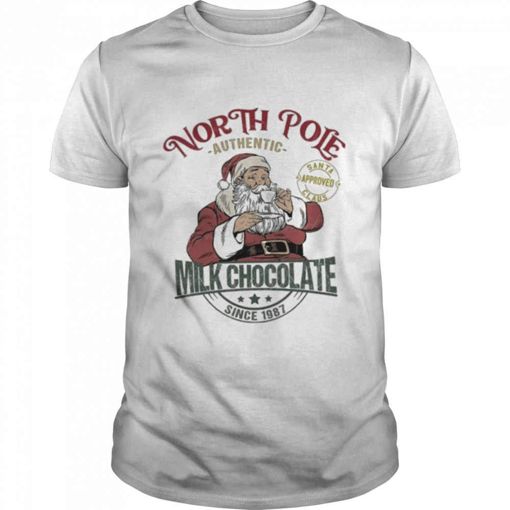 Santa north pole milk chocolate merry christmas shirt Classic Men's T-shirt