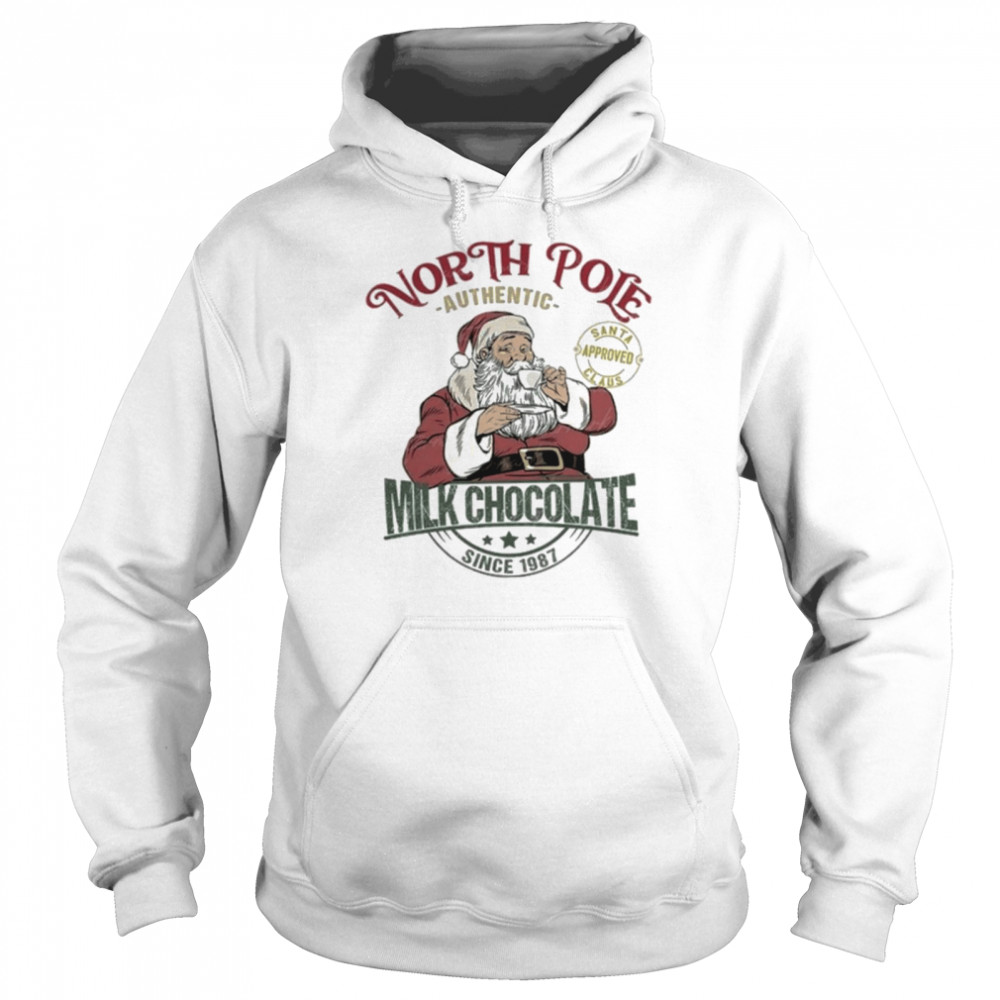 Santa north pole milk chocolate merry christmas shirt Unisex Hoodie