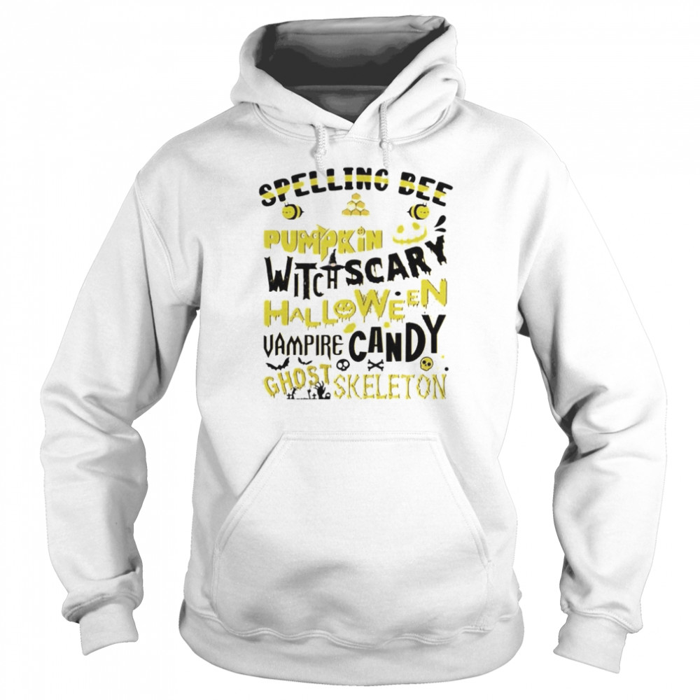 Spelling Bee pumpkin witch vampire candy ghost skeleton shirt Unisex Hoodie